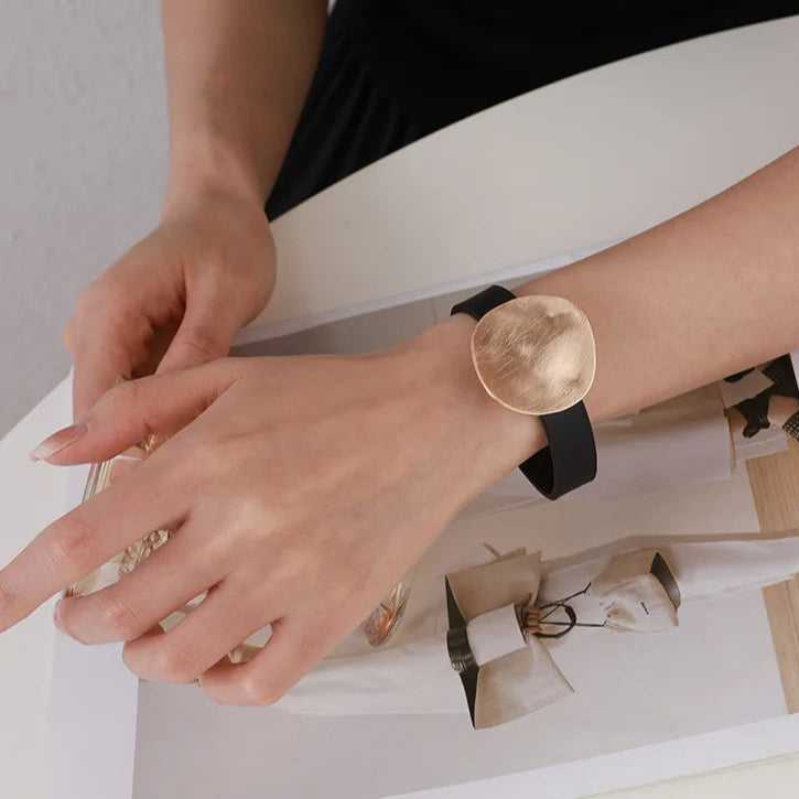 Marian's Luxury, Trendy, Stylish, Retro, Magnet Lock, Golden/Silver, Bangles Bracelets