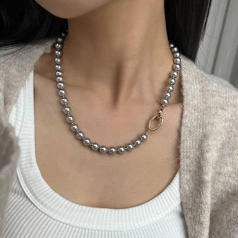 Ivanka's Pearl, Simulated, Trendy, Stylish, Vintage, Lariat, Temperament, Bead Necklace