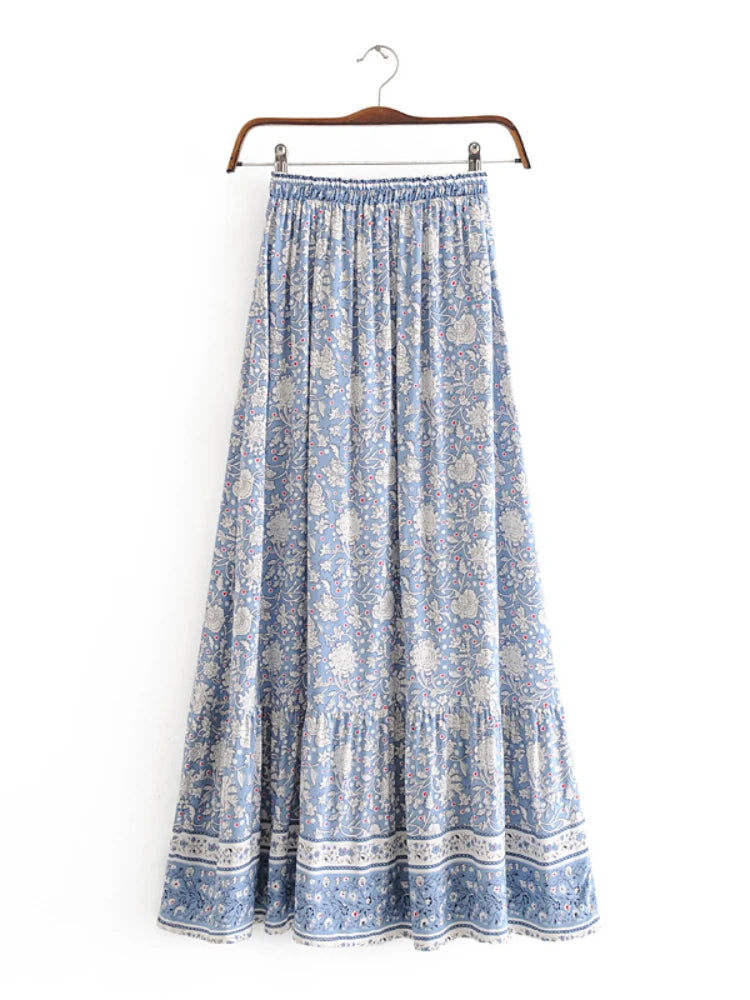 Dalia's Floral Boho Maxi Skirt