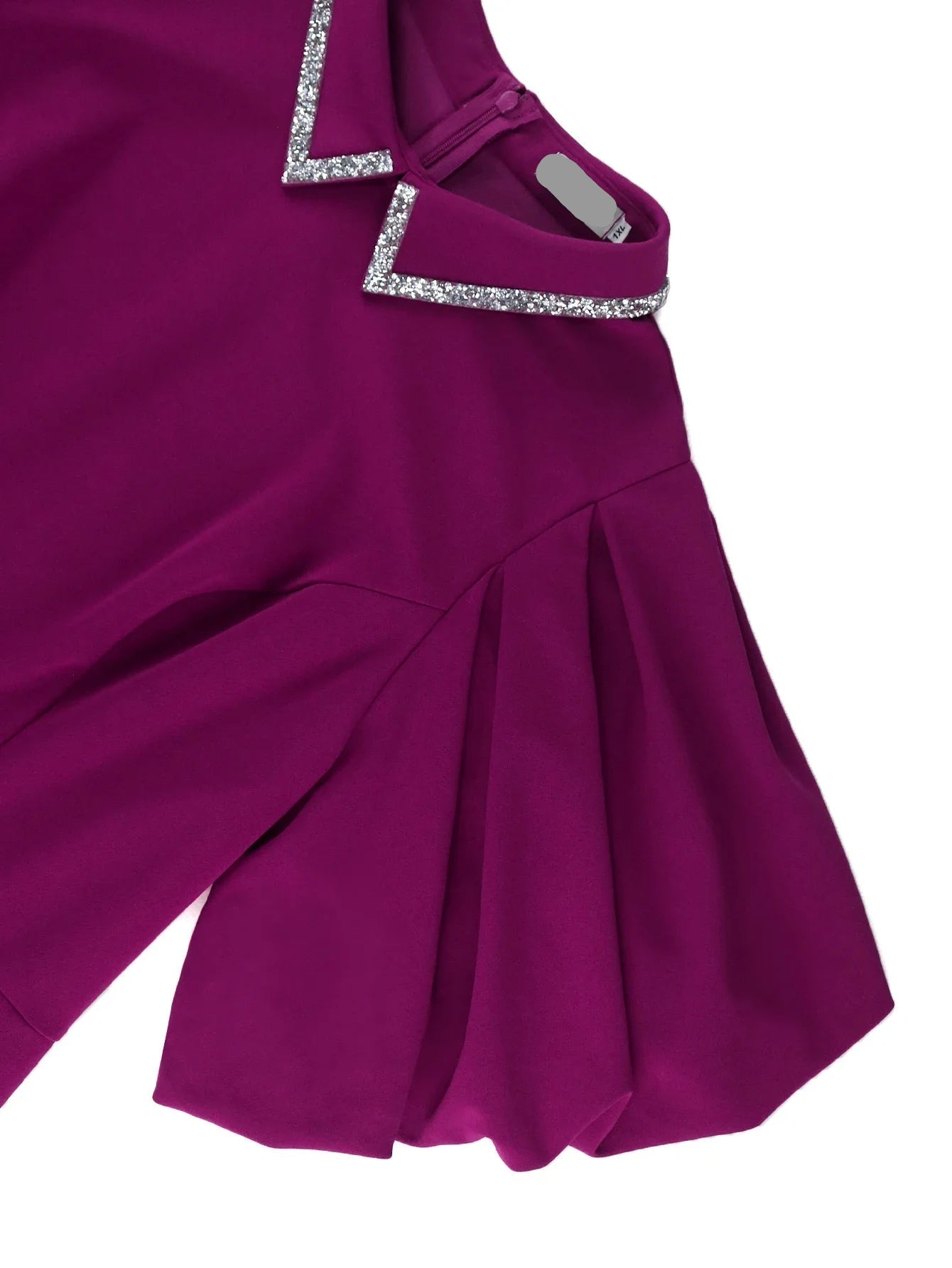 Dalia's Purple, Trendy, Stylish, Sheath, Ruffles, Puffy Sleeves, OfficeStyle, Midi Dress