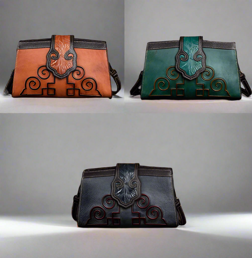 Lydia's Retro, Vintage, Genuine Leather, Trendy, Stylish, Handmade, Crossbody, Shoulder Bag