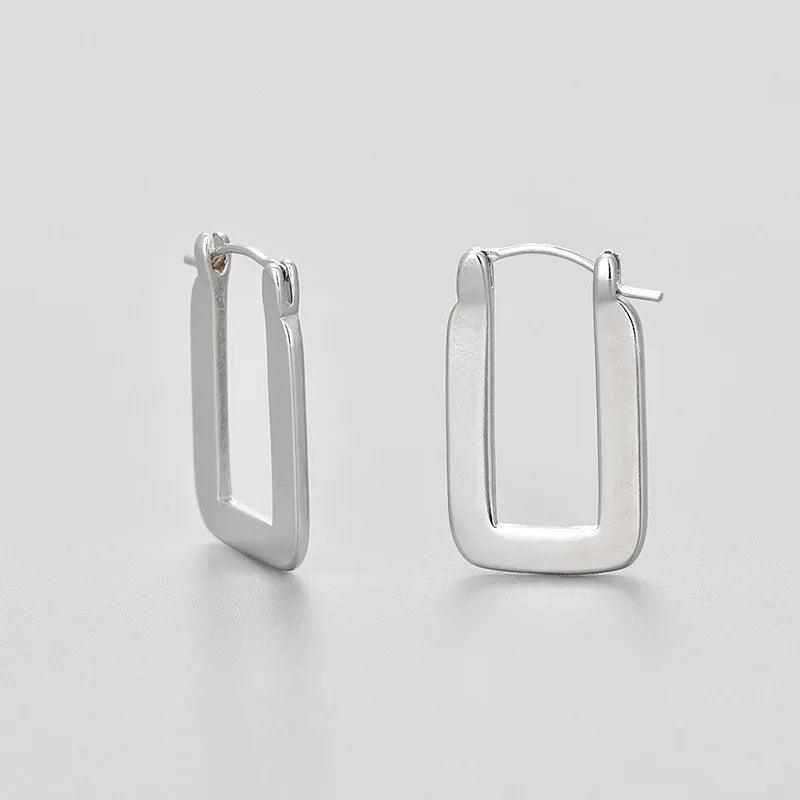 Rebecca's 925 Sterling Silver, Trendy, Golden/Silver Rectangle Earring