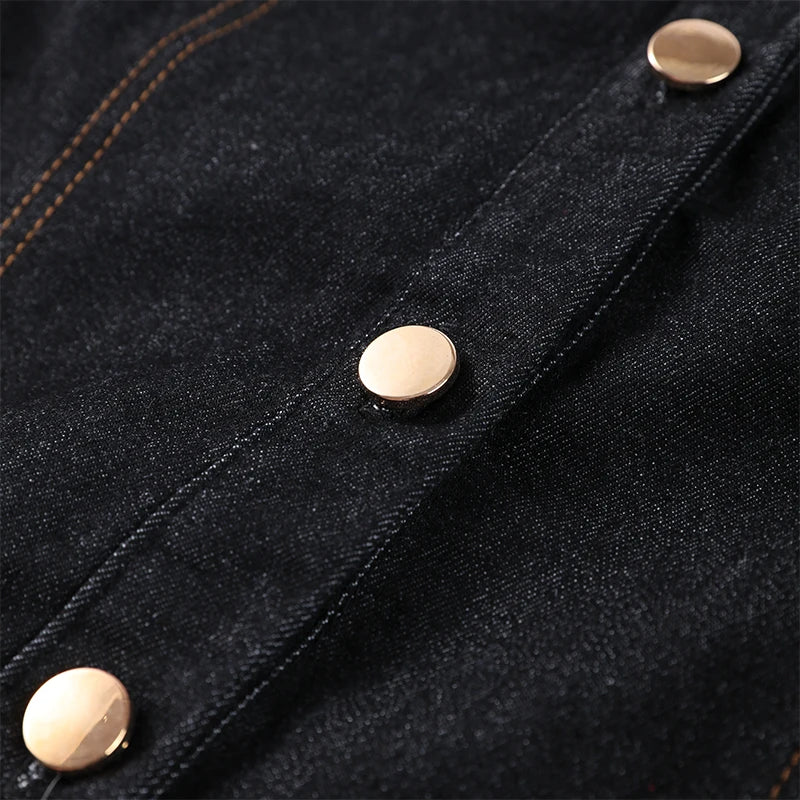 Jackie's Vintage, Trendy, Stylish, Single Breasted, Wide Legs, Casual, Denim Outfits