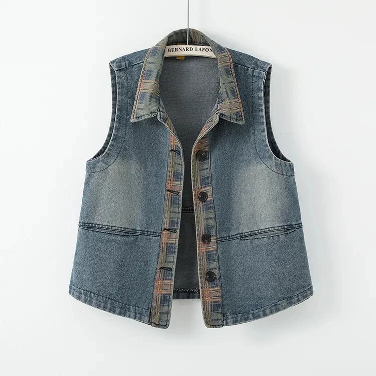 Didi's Casual, Trendy, Stylish, Waistline, Cotton, Denim, Jeans Vest