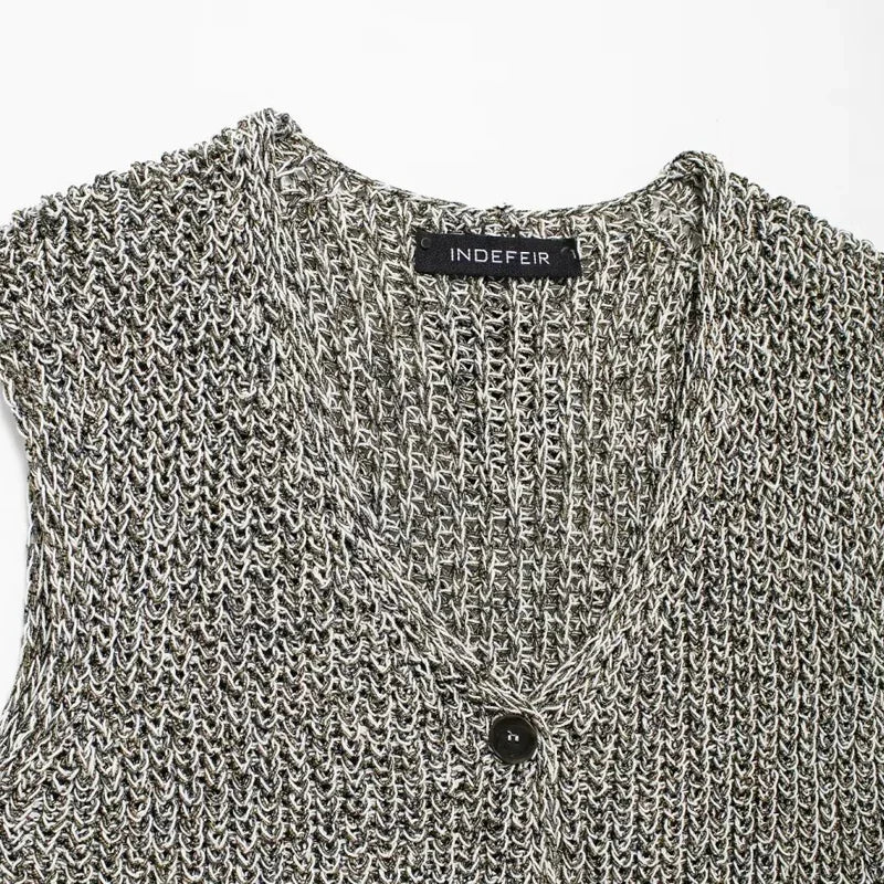 Rachel's Short, Sleeveless, Knitted, Trendy, Stylish, V-neck, Single breasted, Casual Vest