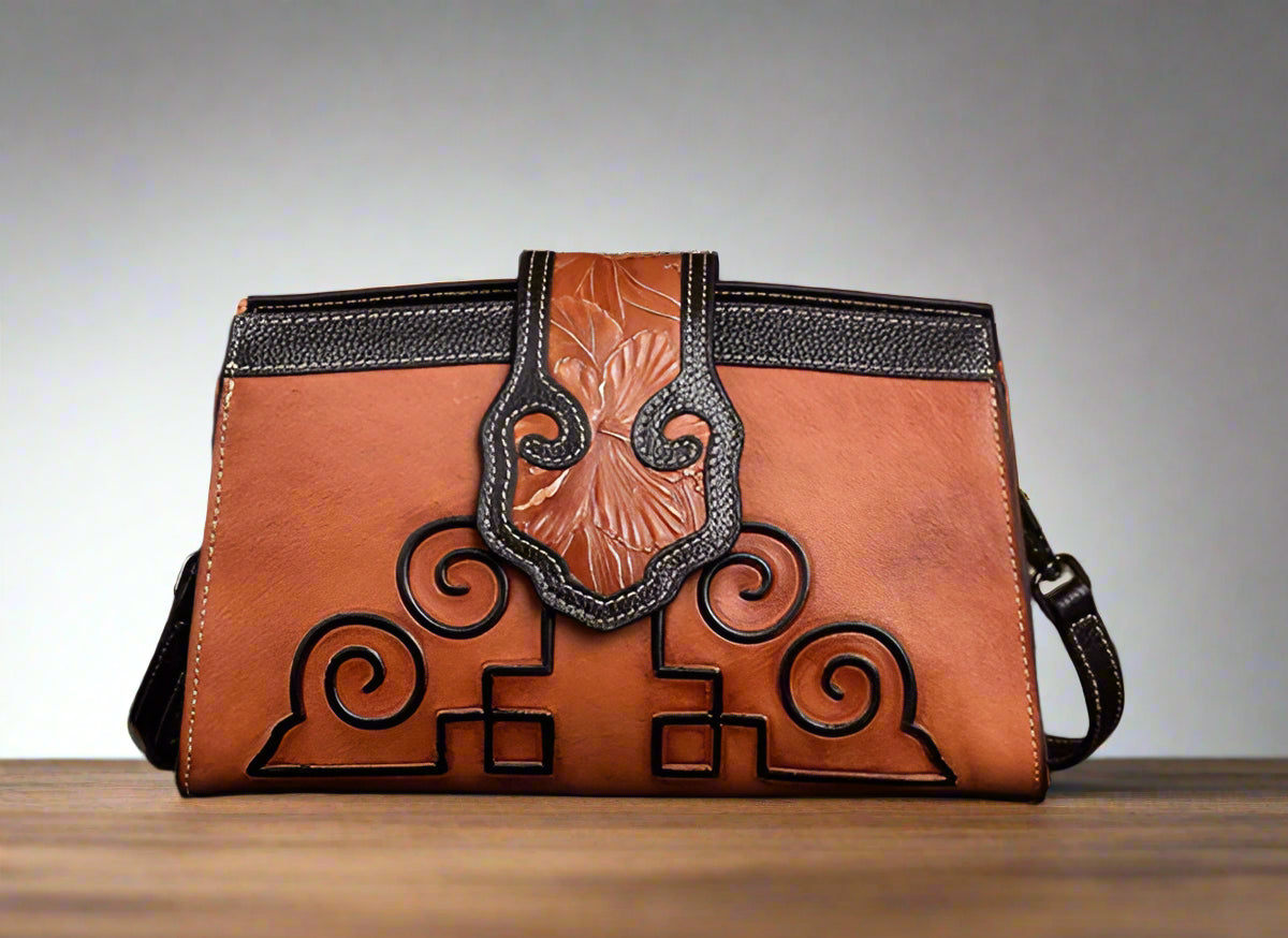 Lydia's Retro, Vintage, Genuine Leather, Trendy, Stylish, Handmade, Crossbody, Shoulder Bag