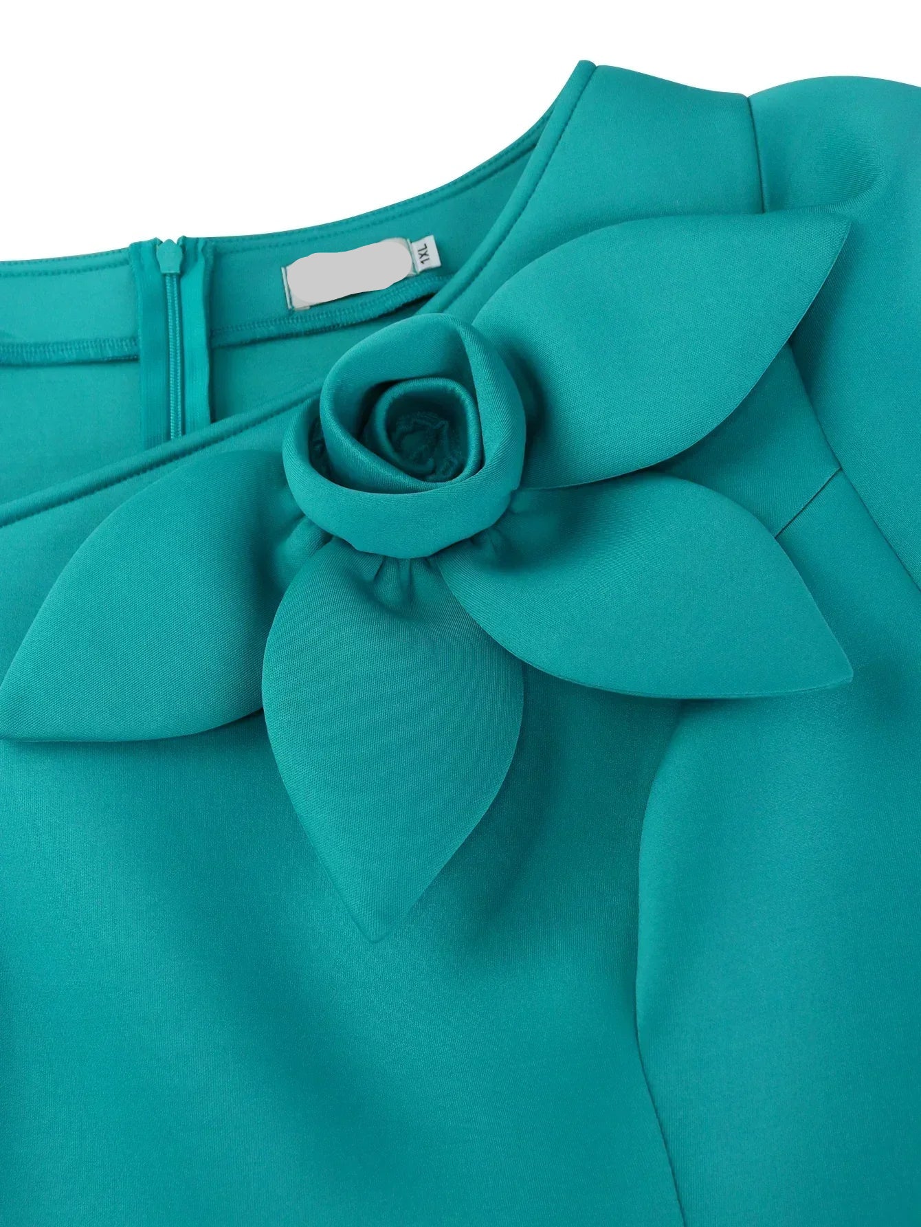 Dolly's Body-con, Sheath, Stylish, Trendy, Office Style, 3D Flower, Half Sleeves,Knee Midi Dress