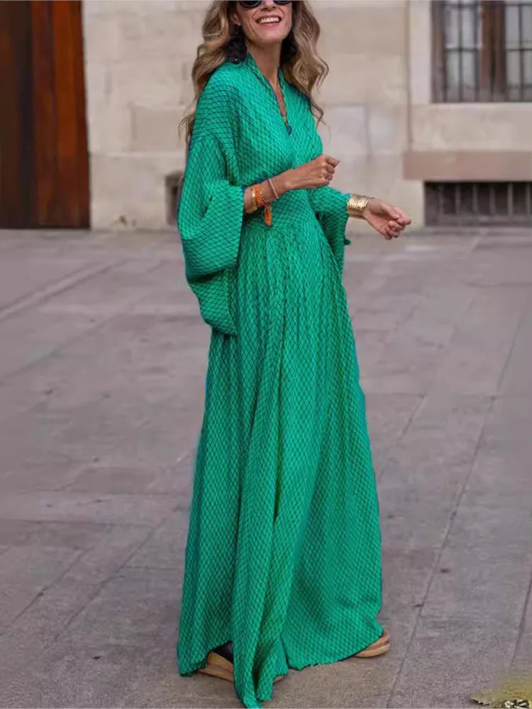 Linda's elegant boho maxi dress