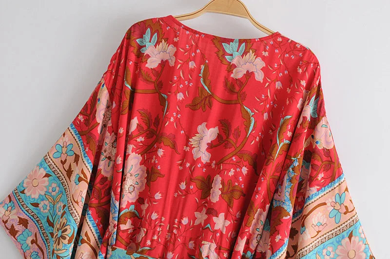 Natalie's long boho kimono