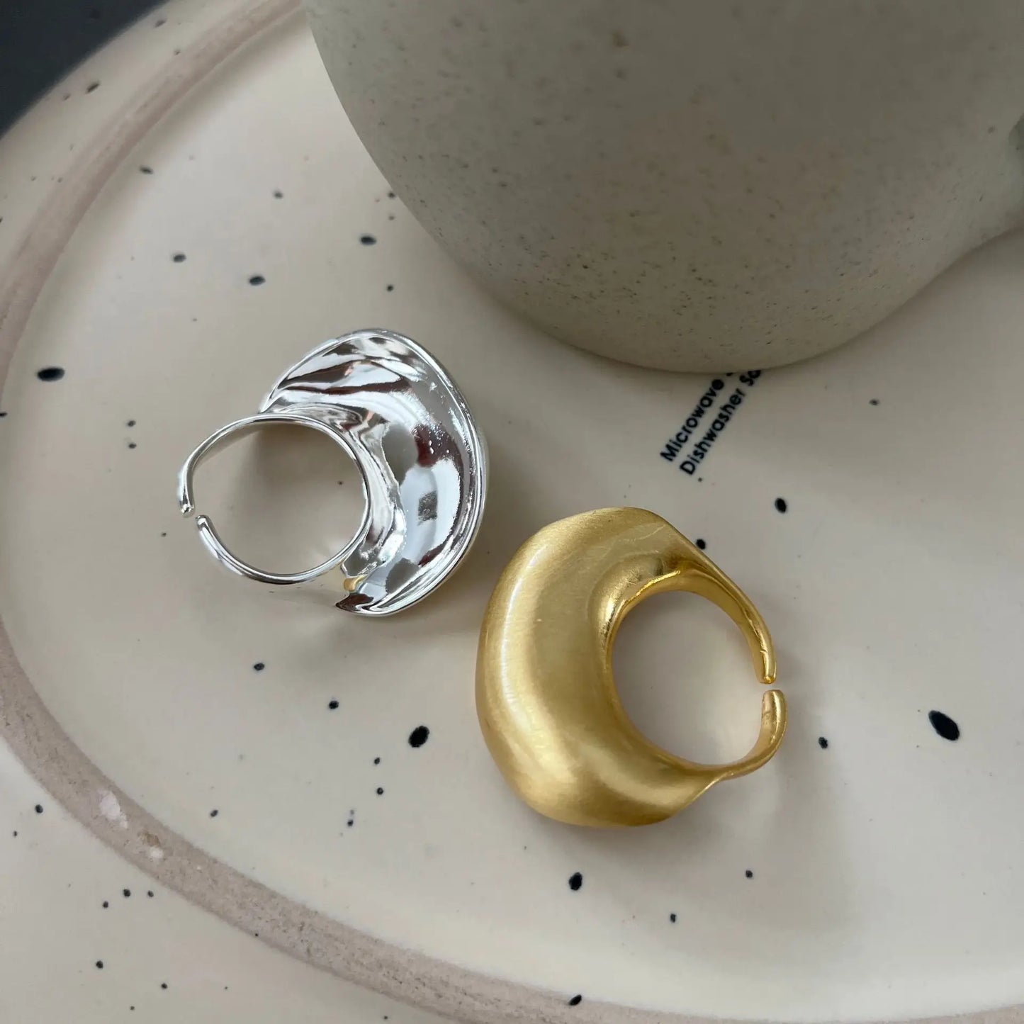 Noha's Irregular Shaped design Adjustable Rings