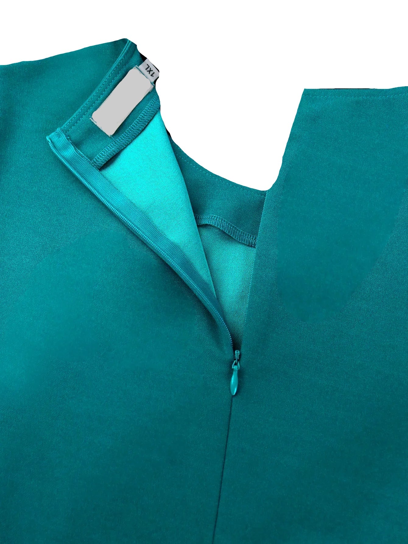 Dina's Blue Green, H-Line, Stylish, Trendy, Office Style, Plus Sizes, Midi, Knee Dress