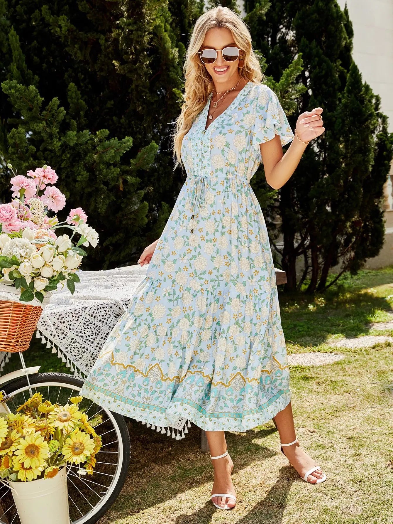 Elizabeth's casual boho midi dress