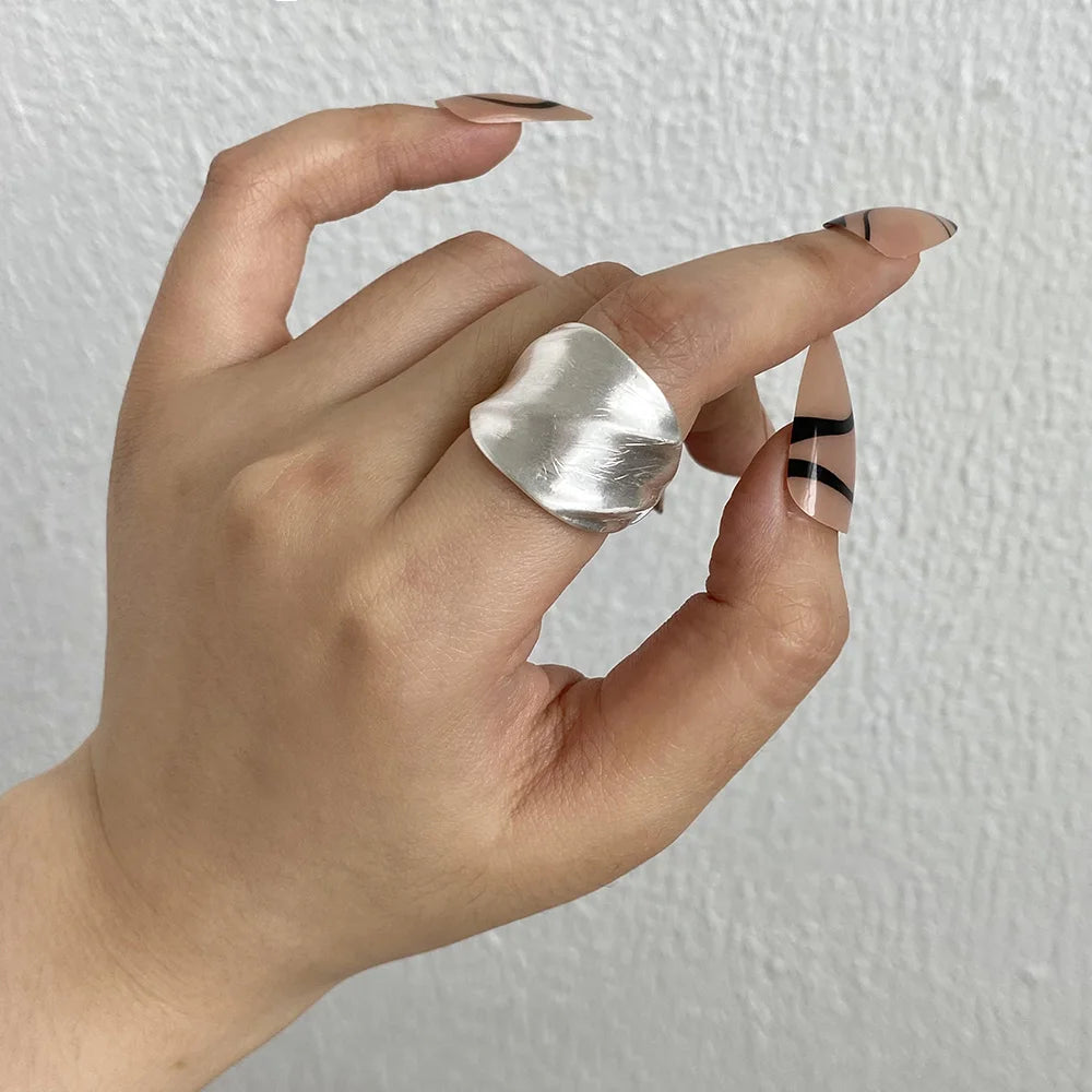 Sally's Punk Silver Adjustable Irregular Ring