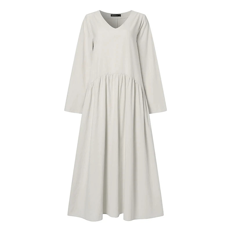 Sasha's Long, Loose, Sleeves, Vintage, Trendy, Stylish, Cotton Blend Dress