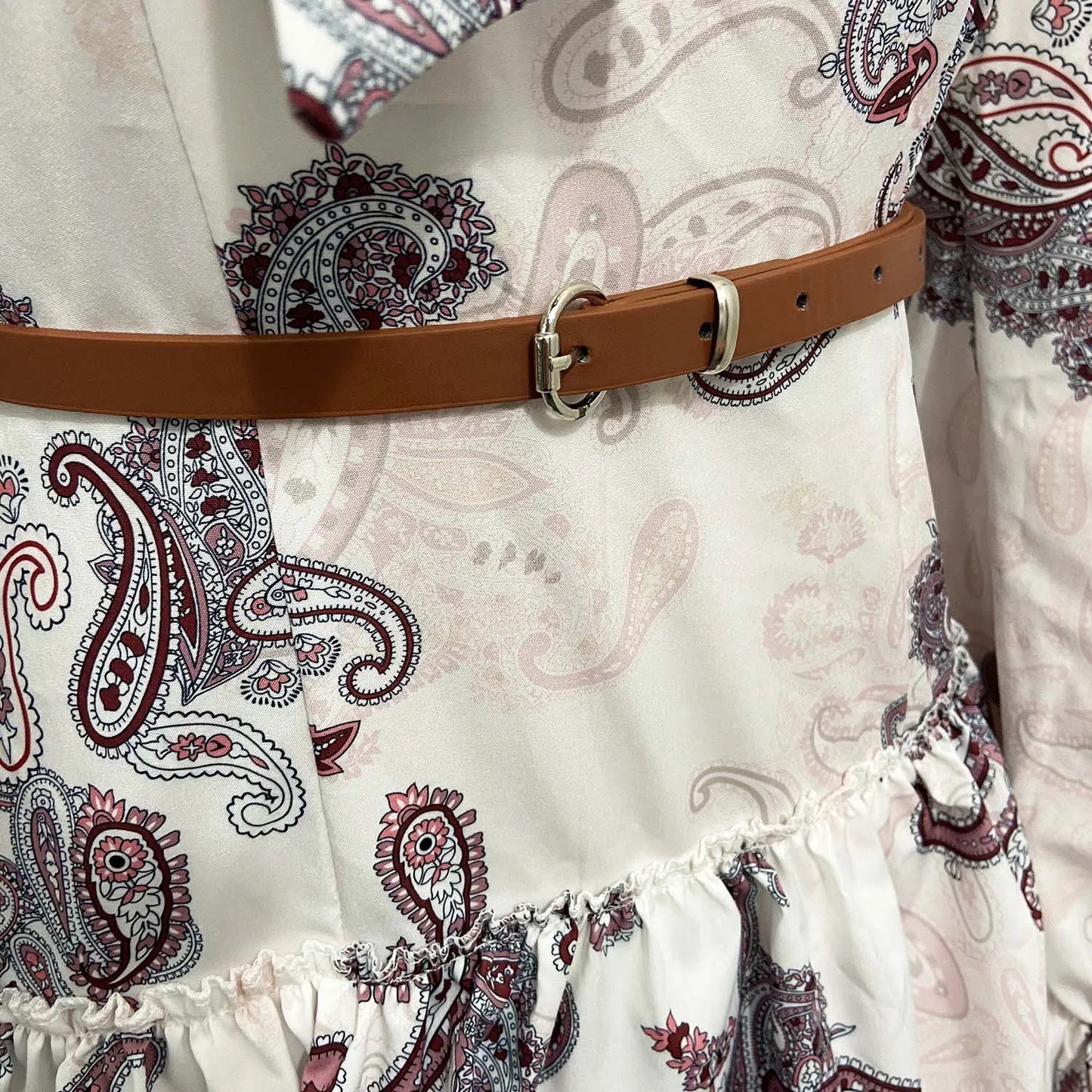 Elsa's Floral Print, Trendy, Stylish, Vintage, High Collar, Long Lantern Sleeves, Mini Dress