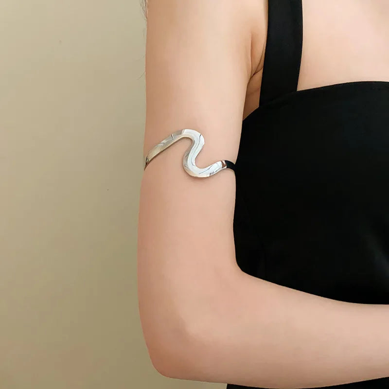 Zoe's Irregular Wavy Shape open Bracelet