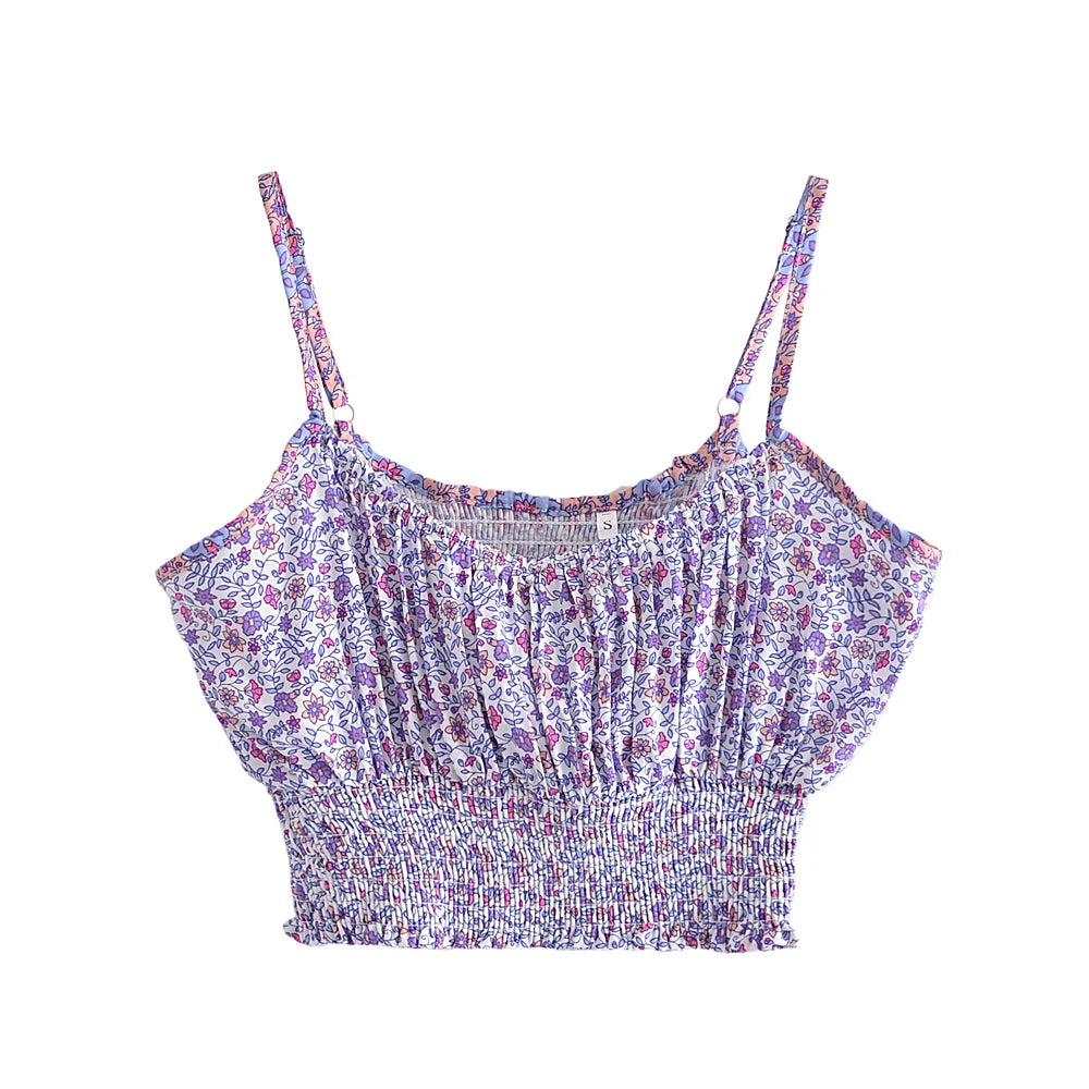 Noha's Boho, Vintage, Printed, Strap, Crop-Top, Multicolor, Stylish, Trendy, Outfit, Bohemian Sets.