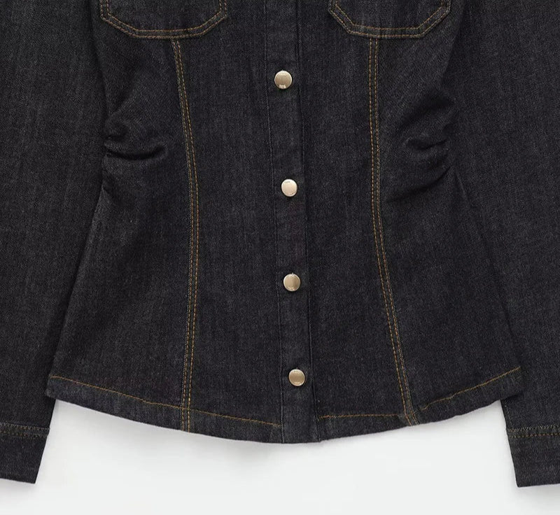 Jackie's Vintage, Trendy, Stylish, Single Breasted, Wide Legs, Casual, Denim Outfits