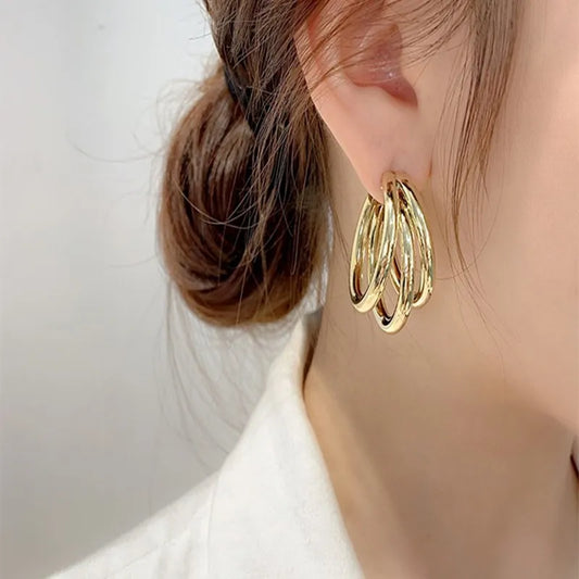 Catherine's C-Shape, Stylish, Trendy, Stud, Golden, Silver, Earrings