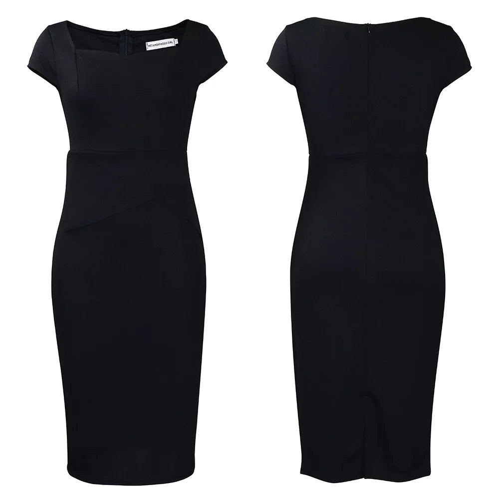 Lillian's Slim Fit, Plus size, Trendy, Fashionable, Office Style, Cap Sleeves, Pencil Dress