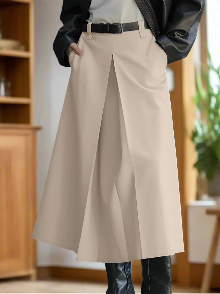 Sally's Elegant, Office, Casual, Pleated, High Waist Skirts