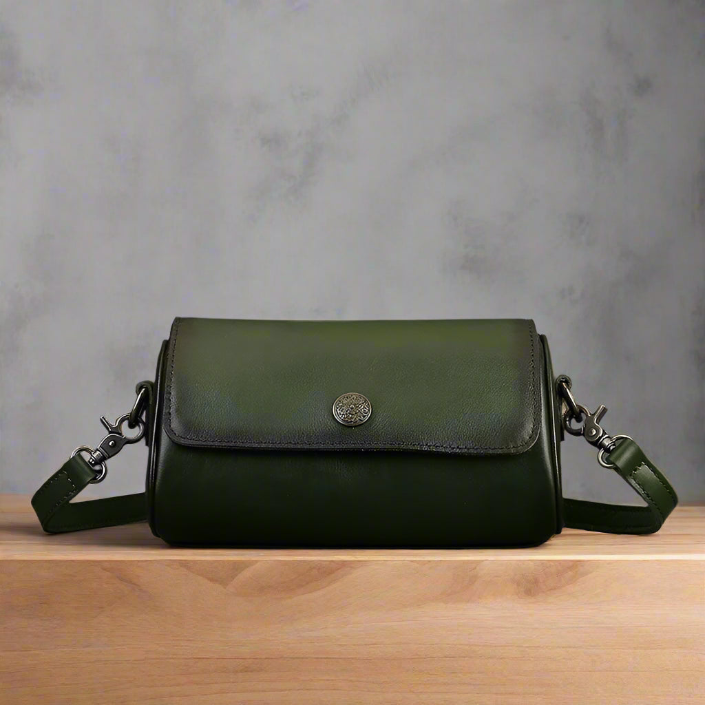 Luna's Small, Vintage, Retro, Stylish, Trendy, Genuine Leather, Crossbody Bag