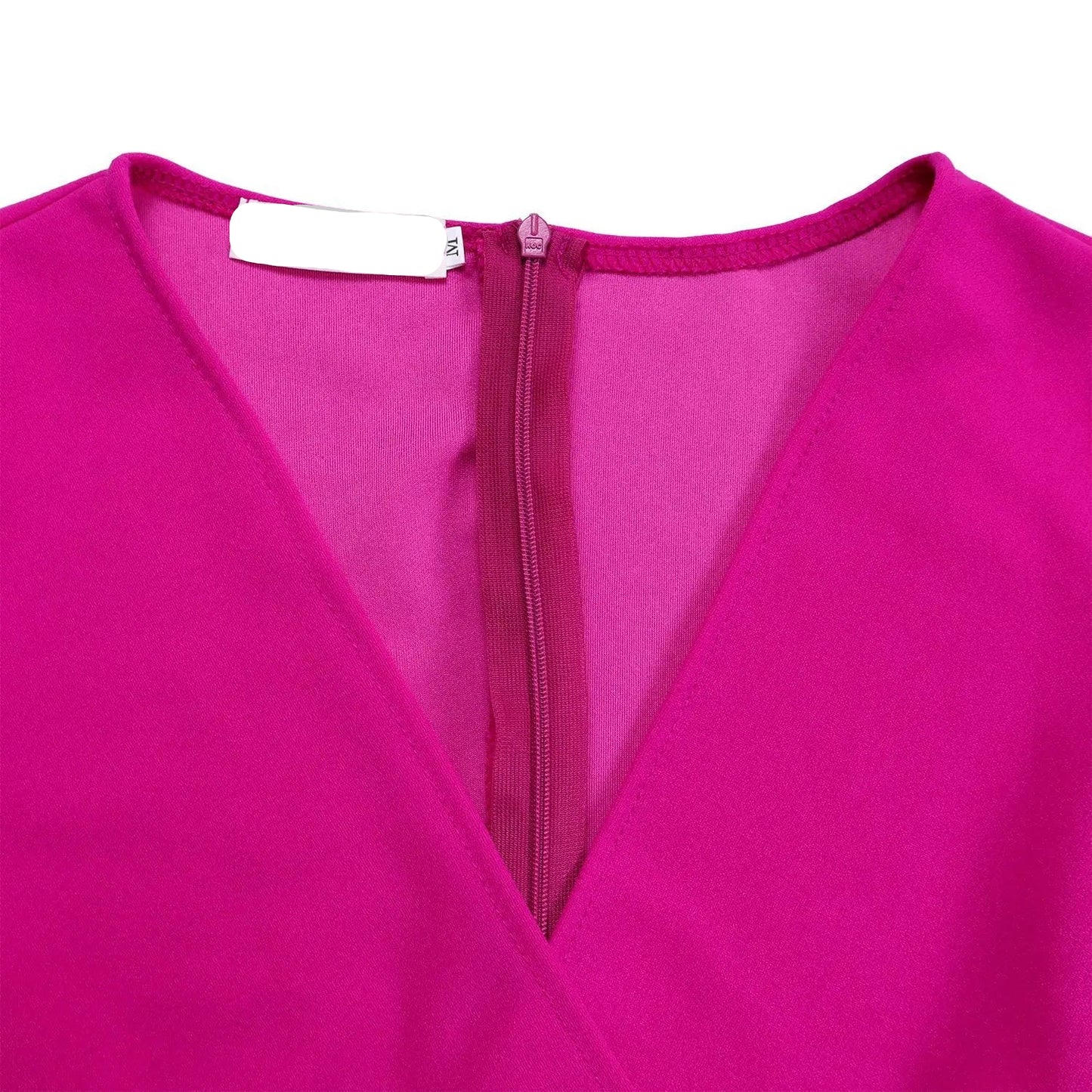 Liz's Plus size, stylish, trendy, Pleated, Temperament, V-Neck, Midi, Office Dress