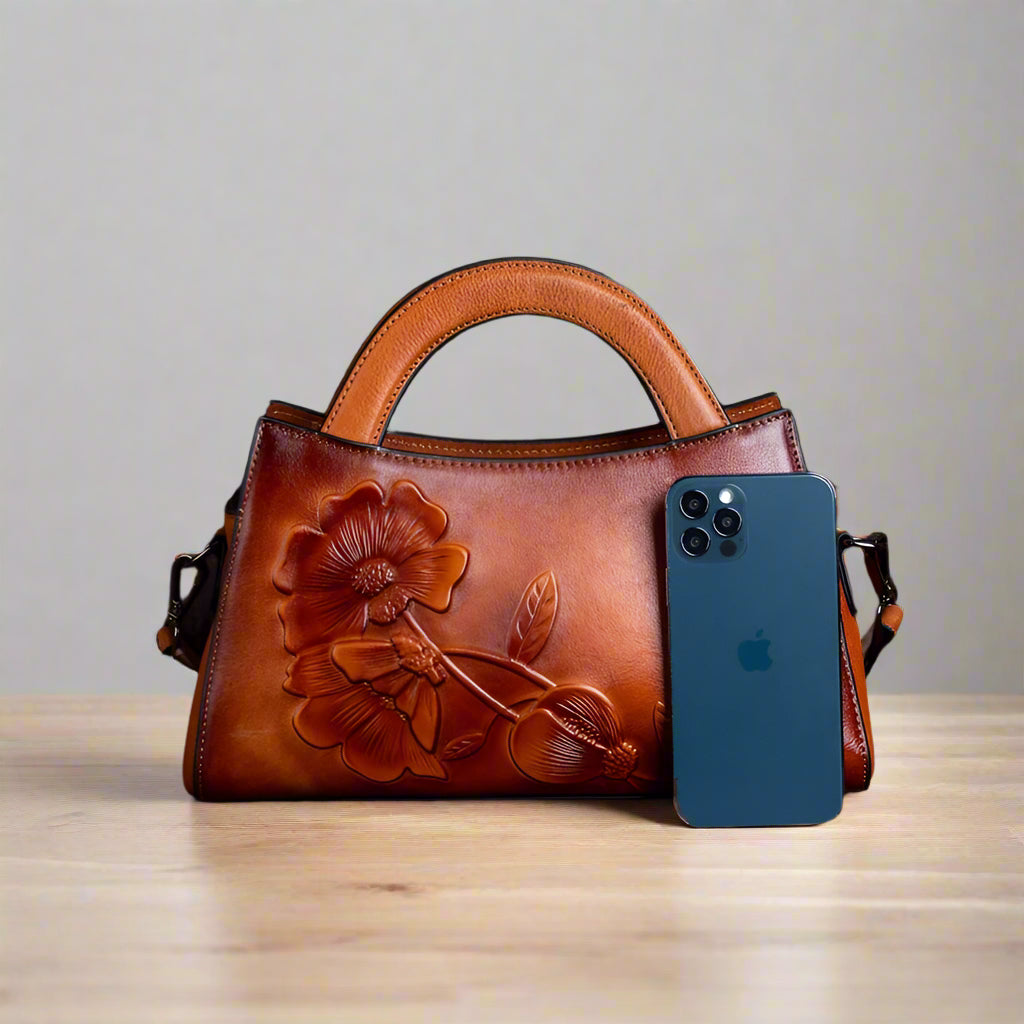 Nelly's Retro, Vintage, Genuine Leather, Trendy, Stylish, Handmade, Shoulder Bag