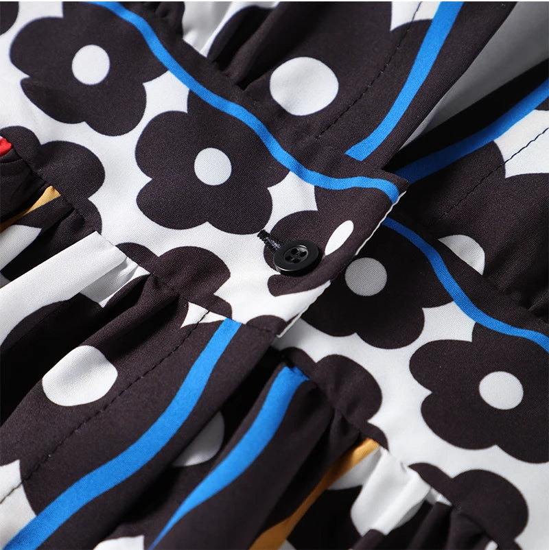 Carmen's Boho, Printed, Deep V-Neck, Long Sleeves, Summer, Stylish, Trendy, Long Dress