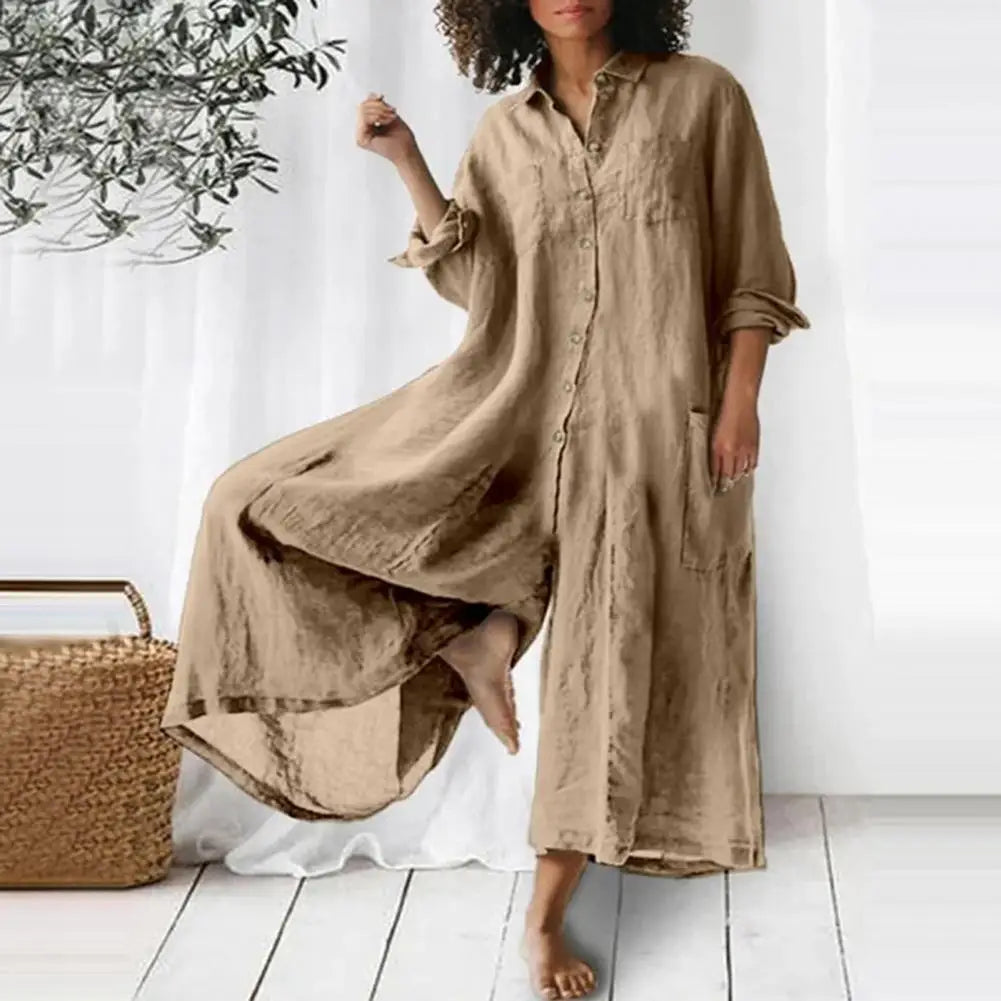 Eve's Oversize loose Linen-Cotton Casual Jumpsuit/Romper