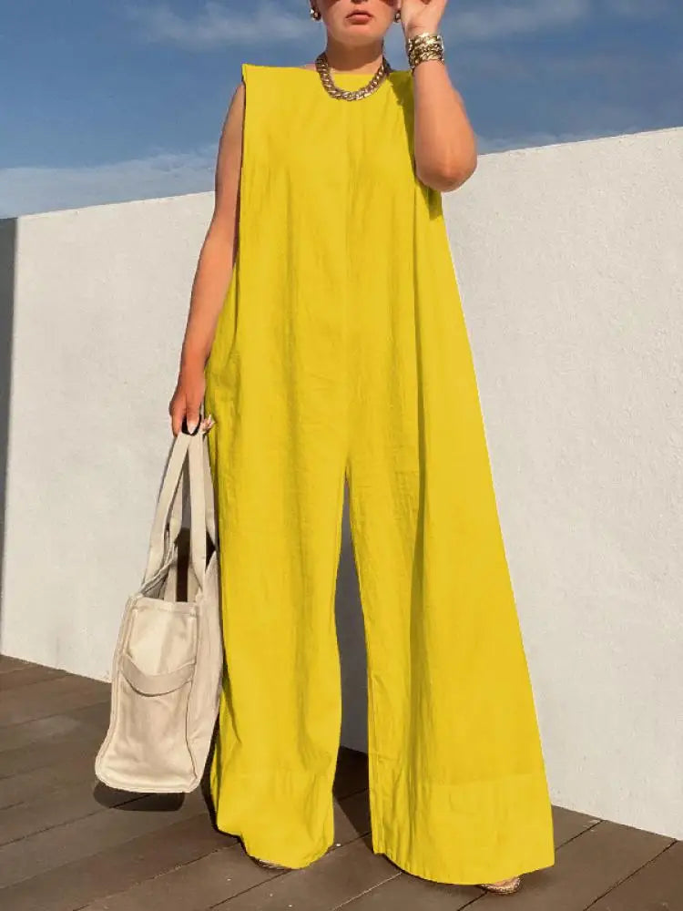 Huda's Loose Long Sleeveless Jumpsuit