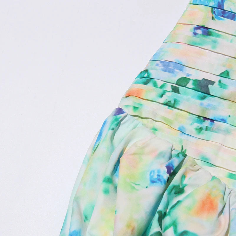 Colorful floral-patterned fabric on a white background