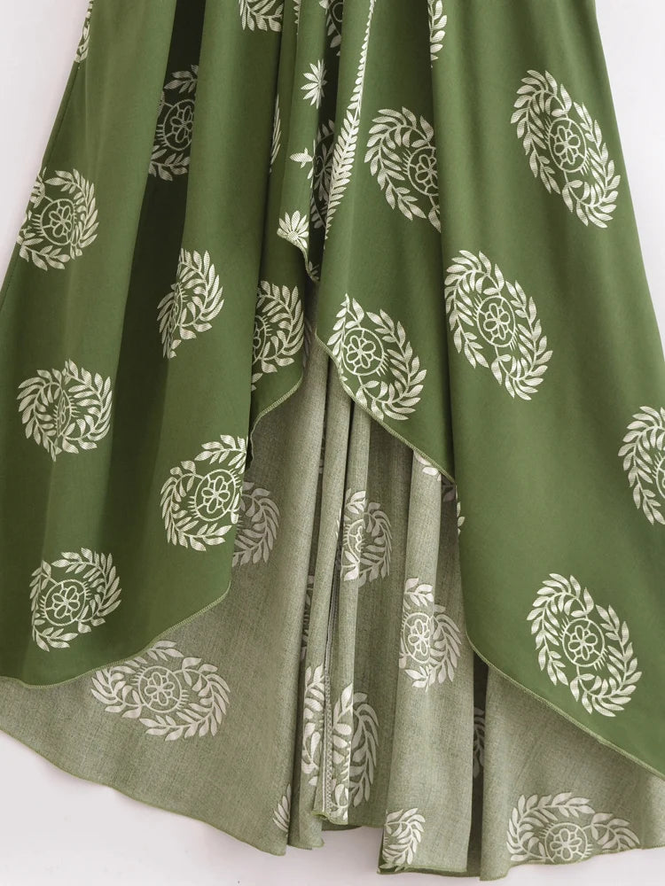 Mila's Floral, Backless, Beach, Party, Boho, Holiday, High-Low, Maxi Dress