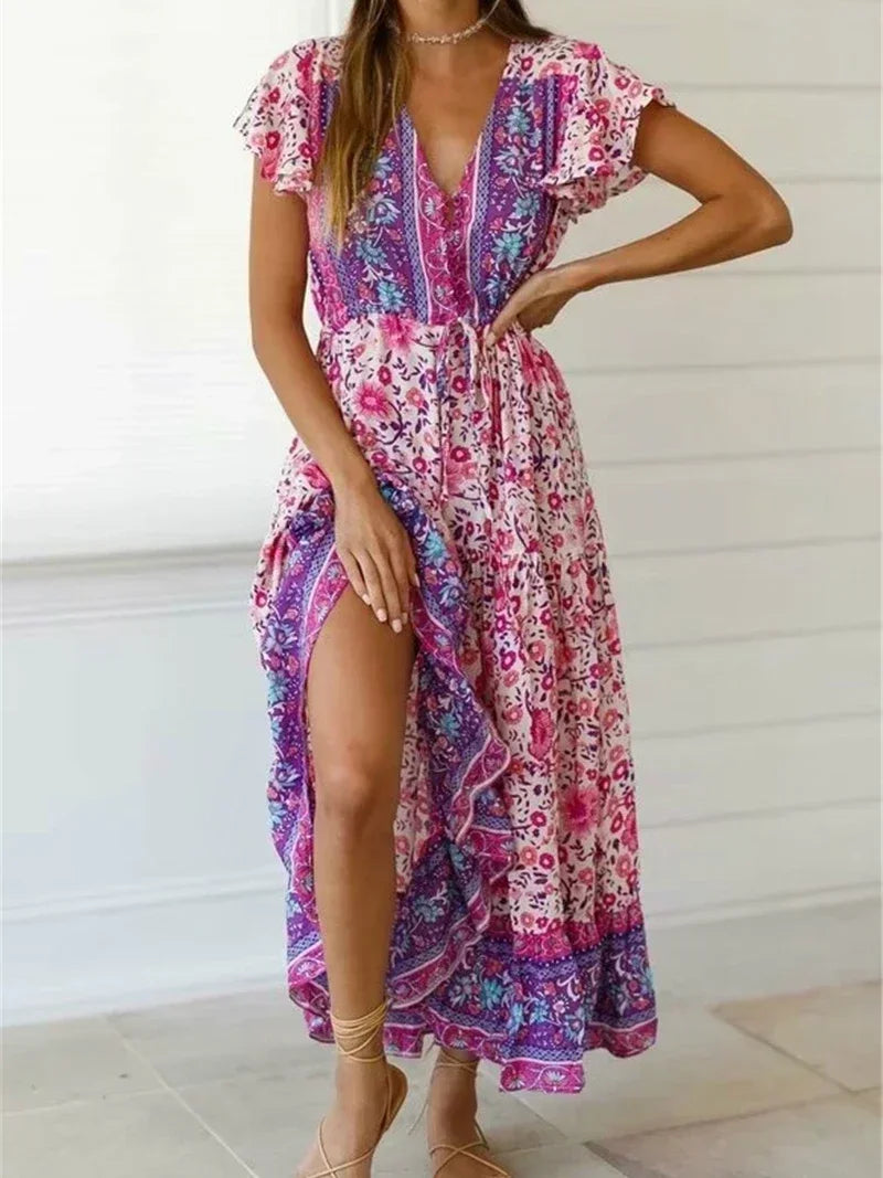 Linda's purple boho dress