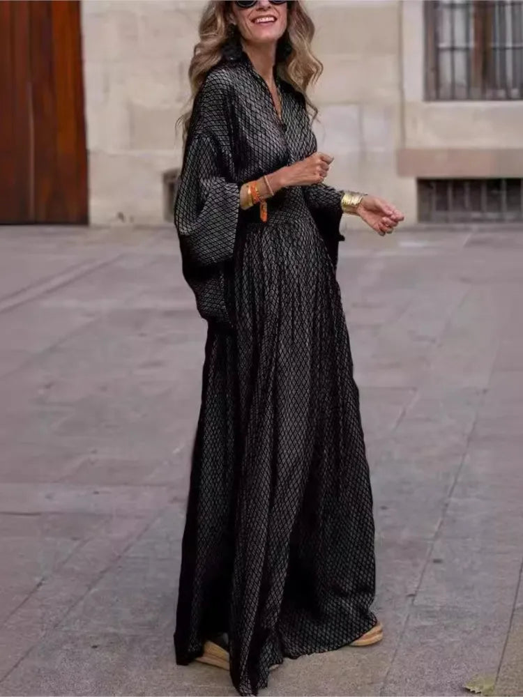 Linda's elegant boho maxi dress