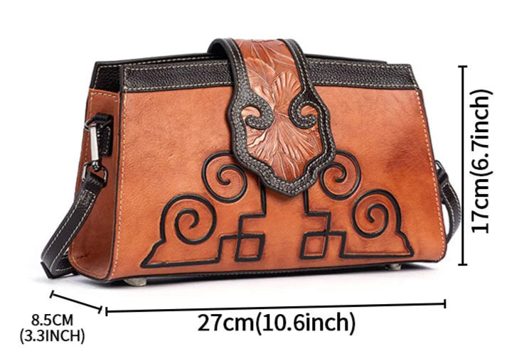 Lydia's Retro, Vintage, Genuine Leather, Trendy, Stylish, Handmade, Crossbody, Shoulder Bag