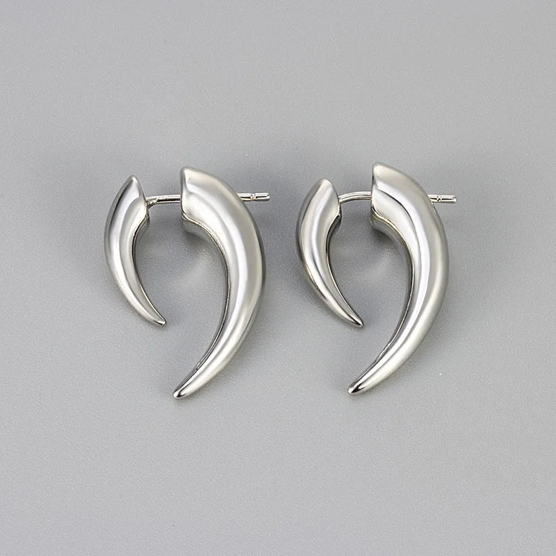 Lana's 925 Sterling Silver, Trendy Simple, Golden/Silver, Chilly shaped ,Hooped Earring