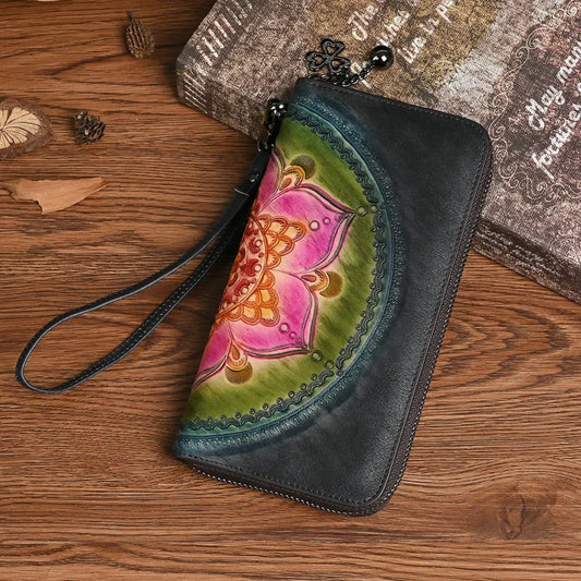 Angie's Retro, Vintage, Genuine Leather, Trendy, Stylish, Unisex, Wallet