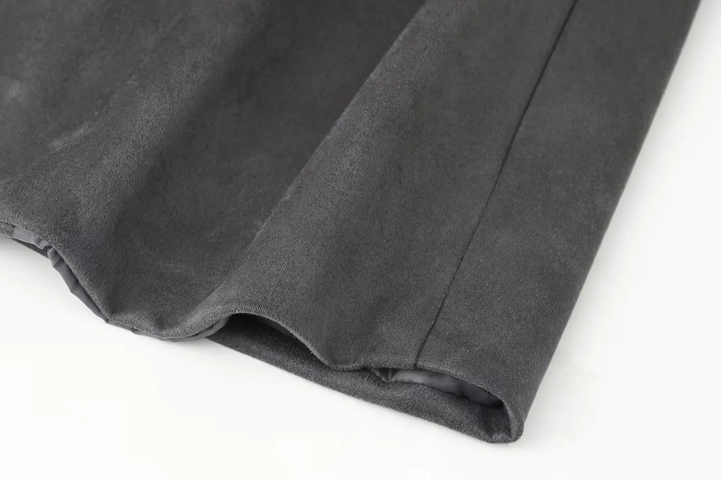 Sally's Solid, Suede, Winter, Double Breasted Stylish, Chic, Trendy, Long, Trench Coat