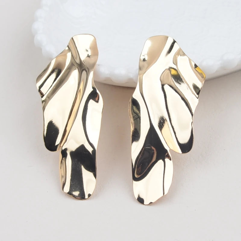 Maria's Rock style, Stud, golden, silver, alloy Earrings