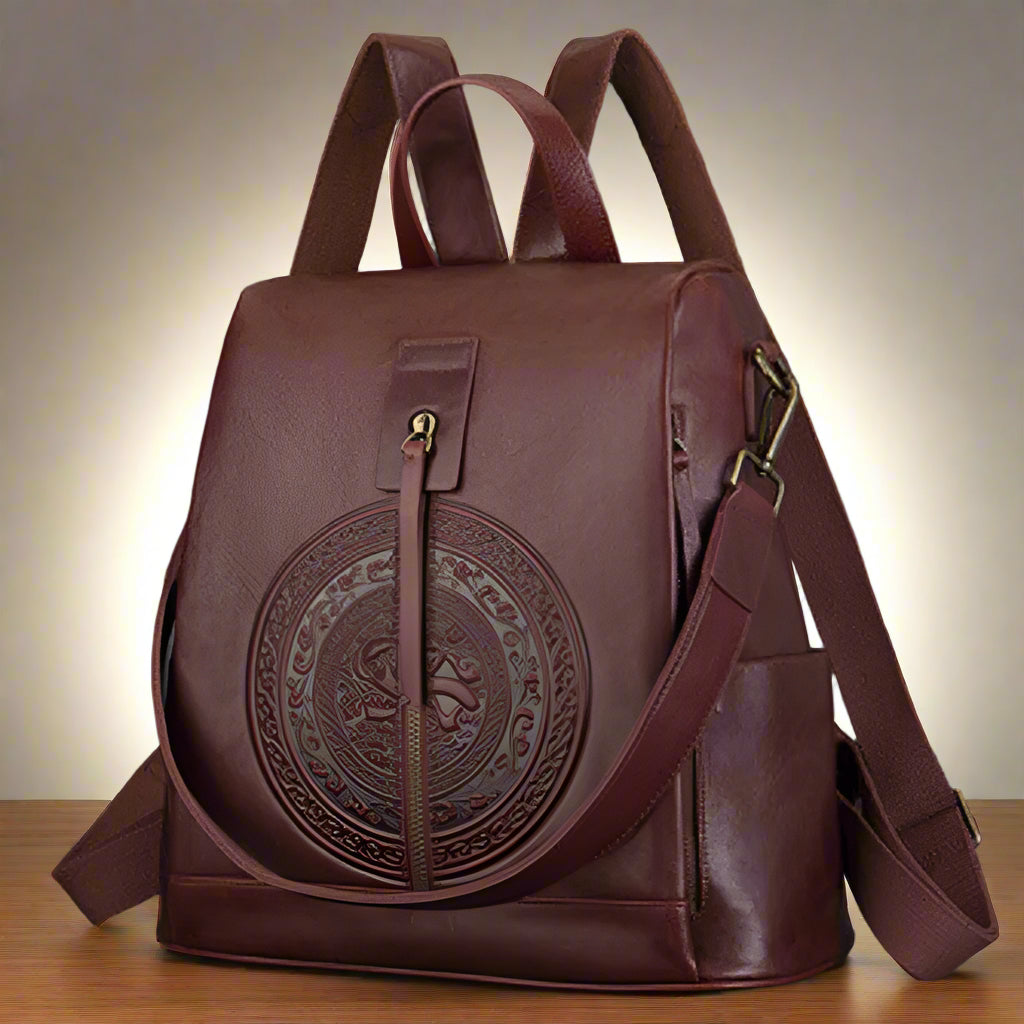 Nadine's Retro, Vintage, Genuine Leather, Trendy, Stylish, Handmade, Backpack Bag