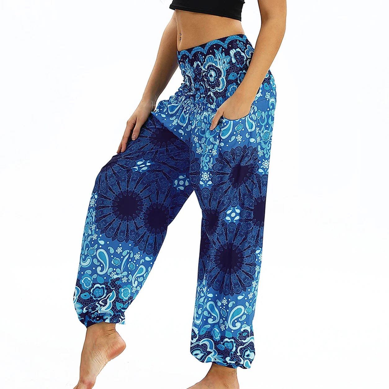 Ginney's Harem Yoga bolo loose relaxed pants with Elastic-Waist