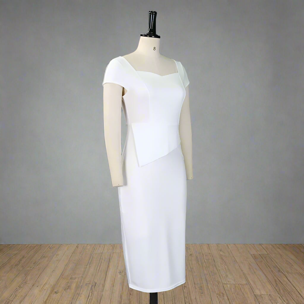 Lillian's Slim Fit, Plus size, Trendy, Fashionable, Office Style, Cap Sleeves, Pencil Dress