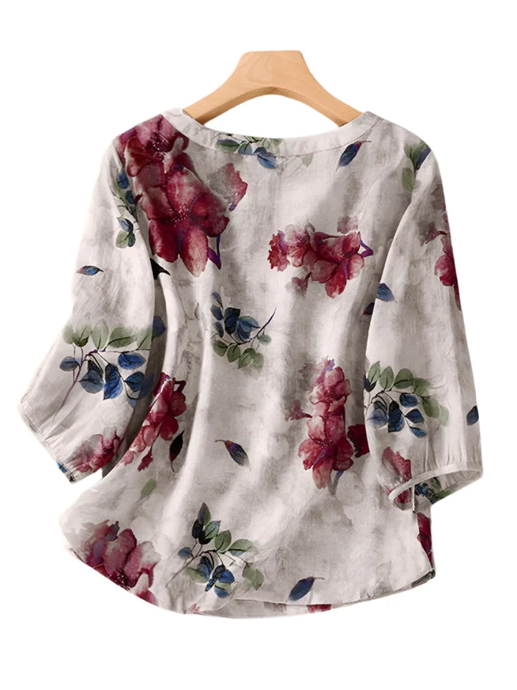 Yossra's floral printed blouse