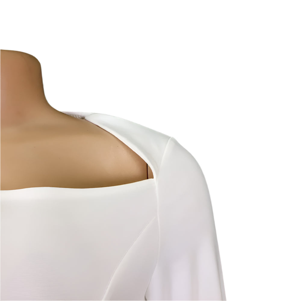 Yousra's Professional, Skew Neck, Sheath Profile, Sleeves, office Style, Midi Dress