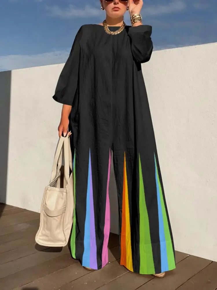 Flora's Loose Maxi Long Sleeves Jumpsuit