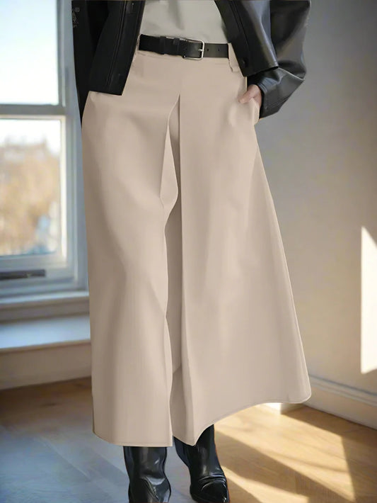 Sally's Elegant, Office, Casual, Pleated, High Waist Skirts