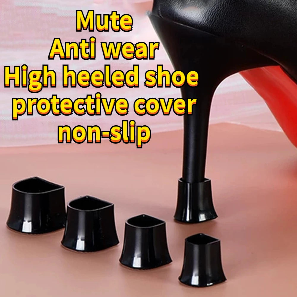 4Pcs/2Pair Anti-slip Silicone Heels Muted Protectors