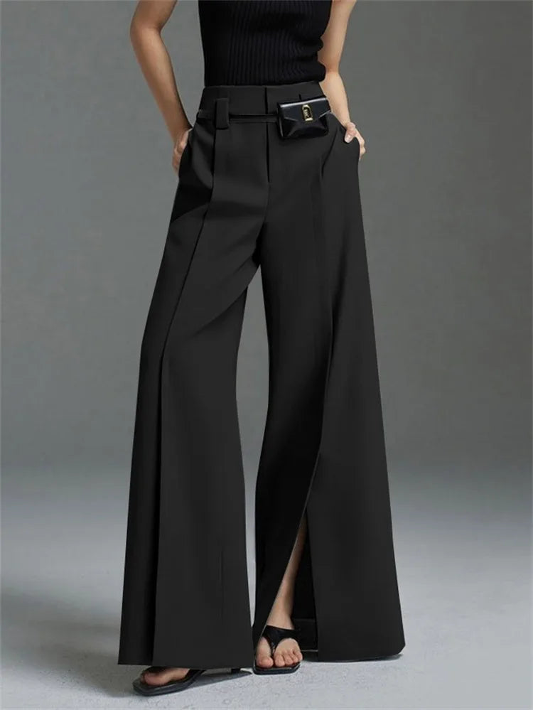 Salma's stylish high-waist wide legs pants with pockets