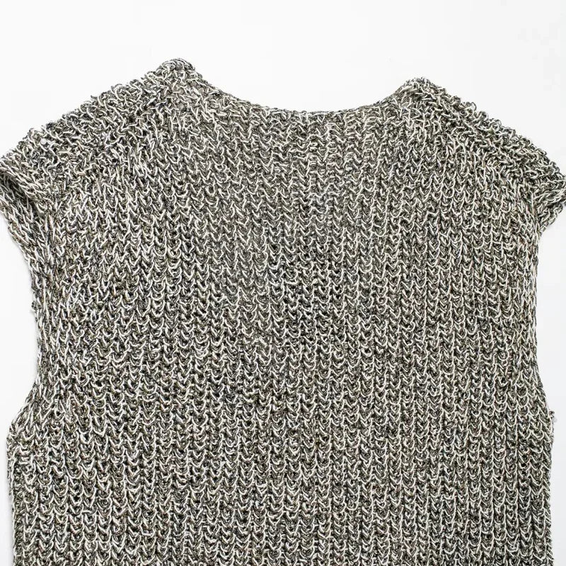 Rachel's Short, Sleeveless, Knitted, Trendy, Stylish, V-neck, Single breasted, Casual Vest